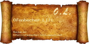 Ofenbecher Lili névjegykártya